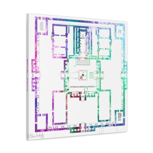 Temple - beit hamikdash map ART, Home Decor, Art wall home decor, Gallery Canvas print, Original paintings, Colorful Wall Art, Large Wall Art - Image 5