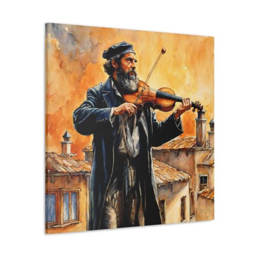 Fiddler on the roof, Art wall home decor, Gallery Canvas print, Original paintings, Colorful Wall Art, Large Wall Art - Image 5