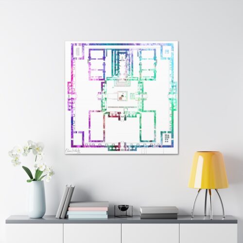 Temple - beit hamikdash map ART, Home Decor, Art wall home decor, Gallery Canvas print, Original paintings, Colorful Wall Art, Large Wall Art - Image 6