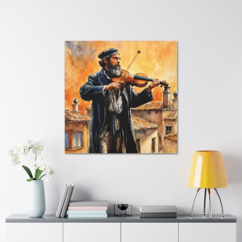 Fiddler on the roof, Art wall home decor, Gallery Canvas print, Original paintings, Colorful Wall Art, Large Wall Art - Image 4