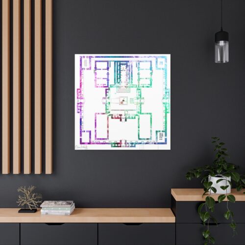 Temple - beit hamikdash map ART, Home Decor, Art wall home decor, Gallery Canvas print, Original paintings, Colorful Wall Art, Large Wall Art - Image 7