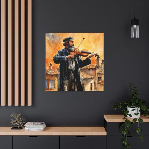 Fiddler on the roof, Art wall home decor, Gallery Canvas print, Original paintings, Colorful Wall Art, Large Wall Art - Image 3