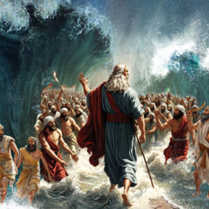 Moses leading the people, Exodus of Jews from Egypt, Original painting Canvas Gallery, Anniversary Gifts, Jewish Art, Israel Art, Judaica Art