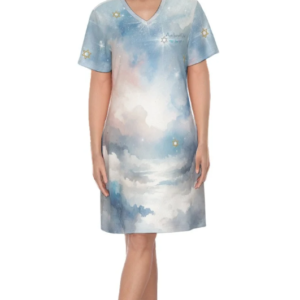 Women's V Neck Cotton Dress, Summer dresses, Short Sleeves midi dress, loose casual robes,customized Clothing, boho Dress, Loose Shirt Dresses