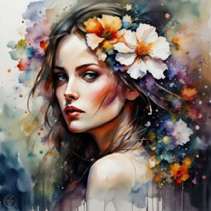 Beautiful Woman art Portrait, Home Decor, Art wall home decor, Gallery Canvas print, Original paintings, Colorful Wall Art, Large Wall Art,  Girl Wall Art