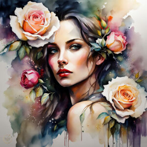 Beautiful Woman art Portrait, Home Decor, Art wall home decor, Gallery Canvas print, Original paintings, Colorful Wall Art, Large Wall Art,  Girl Wall Art