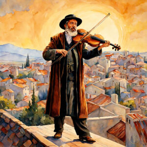 Fiddler on the roof, Art wall home decor, Gallery Canvas print, Original paintings, Colorful Wall Art, Large Wall Art