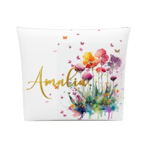 Personalized Cotton Cosmetic Bag, Custom Makeup Bag, Bride Toiletry Bag,  Bridesmaid Gifts,Wedding Gift, Travel Toiletry Bag