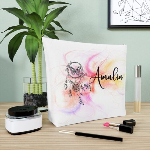 Personalized Cotton Cosmetic Bag, Custom Makeup Bag, Bride Toiletry Bag,  Bridesmaid Gifts,Wedding Gift, Travel Toiletry Bag - Image 3
