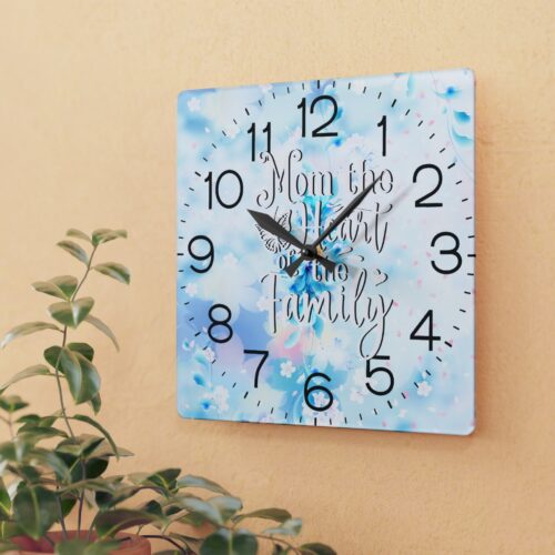 Romantic Acrylic Wall Clock , perfect  present, for mom, Mother's Day Gifts, Round + Square - Image 5
