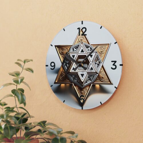 Star of David Acrylic Wall Clock , perfect present, Festival of lights ,Jewish Celebration, Round + Square - Image 5