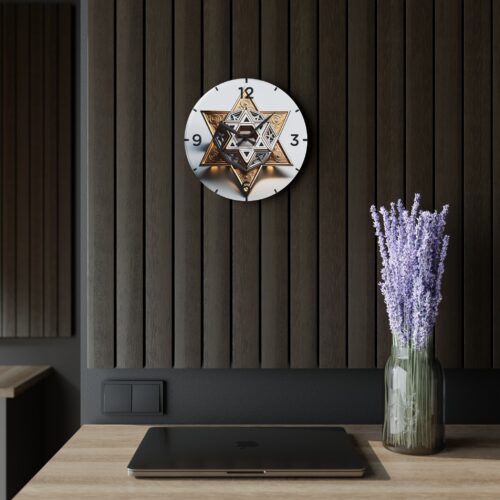 Star of David Acrylic Wall Clock , perfect present, Festival of lights ,Jewish Celebration, Round + Square - Image 7