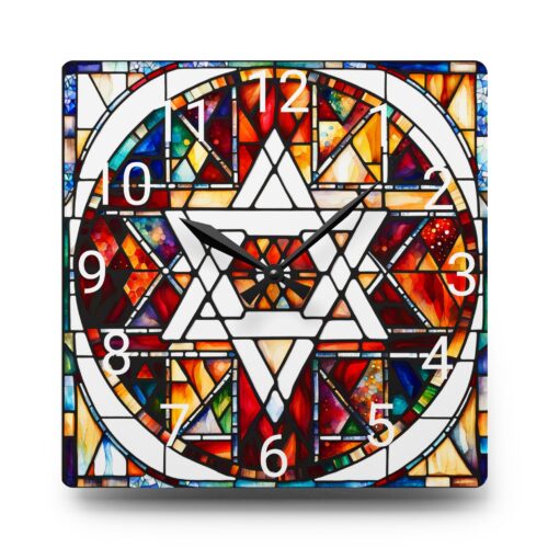 Star of David Acrylic Wall Clock, Like stained glass, Modern Wall Clock, Unique Clock for Wall - Image 8