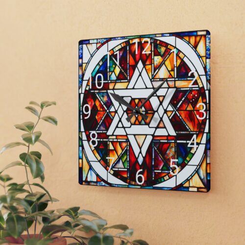 Star of David Acrylic Wall Clock, Like stained glass, Modern Wall Clock, Unique Clock for Wall - Image 10