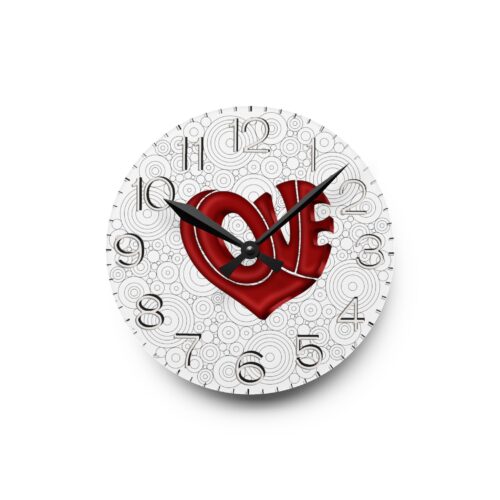 Love Heart Acrylic Wall Clock, Unique Home Decor, Gifts for Nana, Anniversary Gifts, Gifts for Mom, Gifts for Her, Round + Square - Image 2