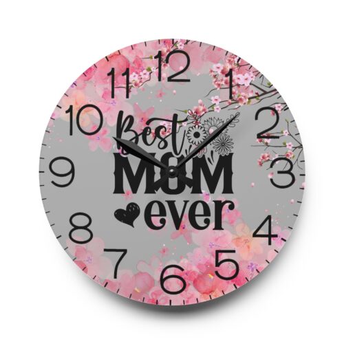 Cherry blossoms Acrylic Wall Clock, Japanese style, perfect present, Mother's Day, Round + Square - Image 3