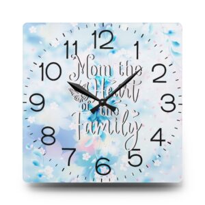 Romantic Acrylic Wall Clock , perfect  present, for mom, Mother's Day Gifts, Round + Square