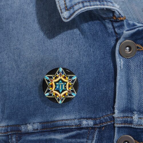 Star of David Brooch pin for scarf, shawl, Gifts, Israel Art, Shawl Pin Brooch, Pashmina Brooches, Coat Accessories, Round Pin Button - Image 4