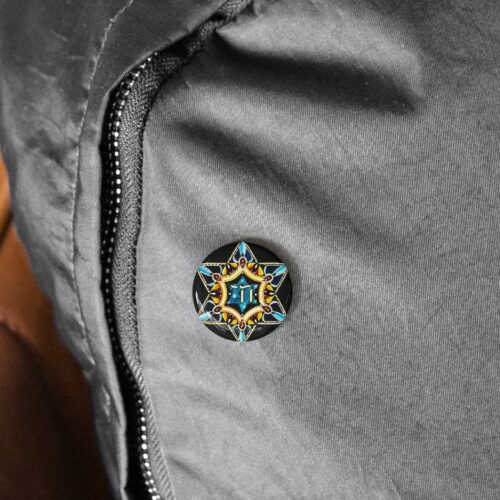 Star of David Brooch pin for scarf, shawl, Gifts, Israel Art, Shawl Pin Brooch, Pashmina Brooches, Coat Accessories, Round Pin Button - Image 5