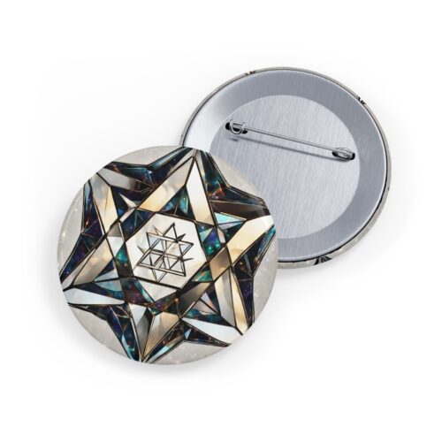 Star of David Brooch pin for scarf, shawl,  Gifts, Israel Art, Shawl Pin Brooch,Pashmina Brooches, Coat Accessories, Round Pin Button