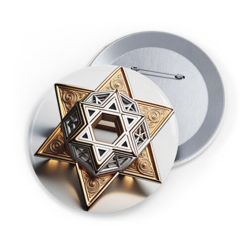 Star of David Brooch pin for scarf, shawl, perfect Gifts,Israel Art, Shawl Pin Brooch,Pashmina Brooches, Coat Accessories, Round Pin Button