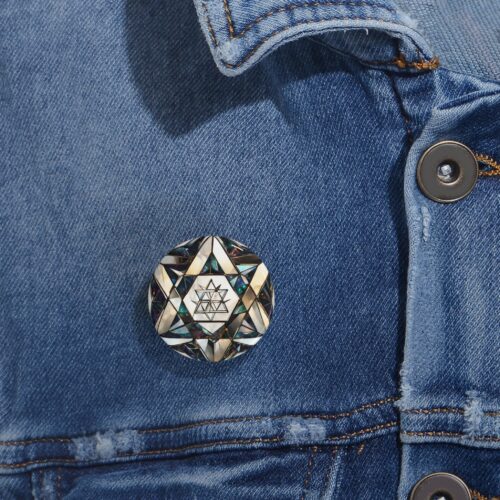 Star of David Brooch pin for scarf, shawl,  Gifts, Israel Art, Shawl Pin Brooch,Pashmina Brooches, Coat Accessories, Round Pin Button - Image 5