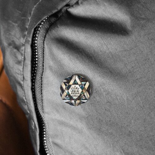Star of David Brooch pin for scarf, shawl,  Gifts, Israel Art, Shawl Pin Brooch,Pashmina Brooches, Coat Accessories, Round Pin Button - Image 6