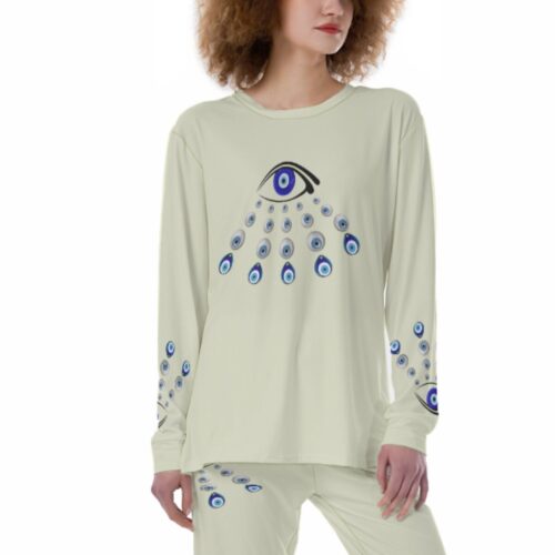 The Evil Eye Women's Pajamas Set Long Sleeves,Sleepwear Women,PJs Bridesmaids, Nightie Pajamas Set, Nightdress Women,Bridal Pajamas - Image 9