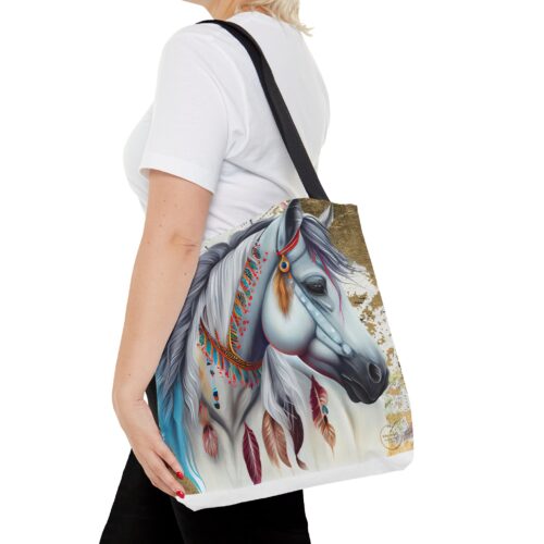 White horse,Animal Tote Bag, Aesthetic Totebag, Stylish Tote Bag,Bag for Men,Bag for Life,Bag for Women,Shopping Bag,Anniversary gift - Image 2