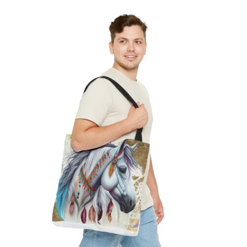 White horse,Animal Tote Bag, Aesthetic Totebag, Stylish Tote Bag,Bag for Men,Bag for Life,Bag for Women,Shopping Bag,Anniversary gift - Image 6
