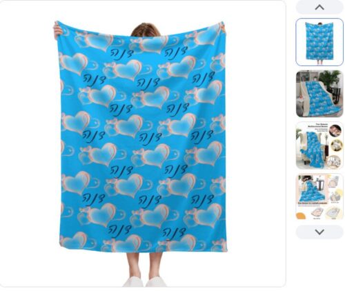 4 sizes + countless colors to choose from. A pampering blanket with a personal design. Add a caption,  name in any language - Image 10