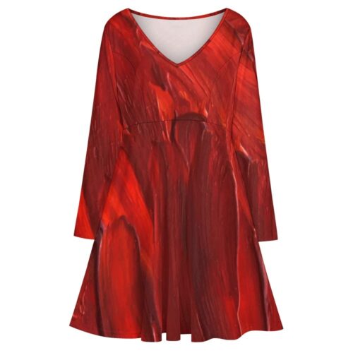 Oversized V-neck Midi dress,long Sleeve Dress,Flared Dress,Simple Dress,Maternity dress,Plus Size Clothing,boho summer event holiday dress - Image 5