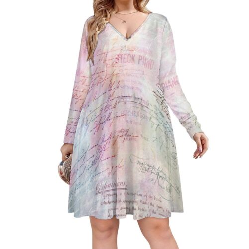 Oversized V-neck Midi dress,long Sleeve Dress,Flared Dress,Simple Dress,Maternity dress,Plus Size Clothing,boho summer event holiday dress - Image 5