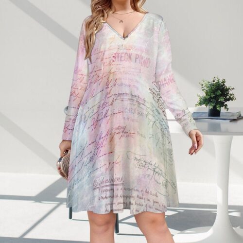 Oversized V-neck Midi dress,long Sleeve Dress,Flared Dress,Simple Dress,Maternity dress,Plus Size Clothing,boho summer event holiday dress