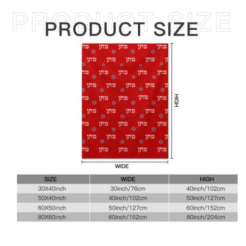 4 sizes + countless colors to choose from. A pampering blanket with a personal design. Add a caption,  name in any language, Star of David - Image 7