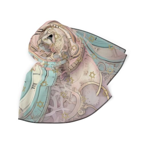 Bandana Hair Poly Scarf,Jewish Gift,Star of David,Bat Mitzvah,Holiday Scarf,Holiday Gifts,Gifts for Wife,Gifts for Her,Bandanas for Her - Image 4