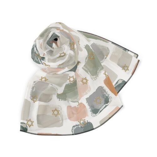 Bandana Hair Poly Scarf,Jewish Gift,Star of David,Bat Mitzvah,Holiday Scarf,Holiday Gifts,Gifts for Wife,Gifts for Her,Bandanas for Her - Image 4