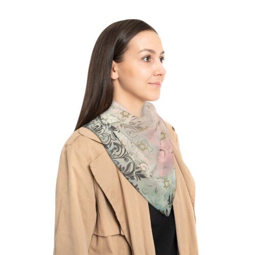 Bandana Hair Poly Scarf,Jewish Gift,Star of David,Bat Mitzvah,Holiday Scarf,Holiday Gifts,Gifts for Wife,Gifts for Her,Bandanas for Her