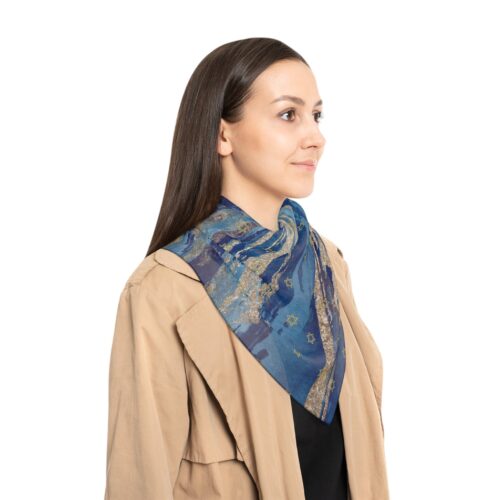 Bandana Hair Poly Scarf,Jewish Gift,Star of David,Bat Mitzvah,Holiday Scarf,Holiday Gifts,Gifts for Wife,Gifts for Her,Bandanas for Her