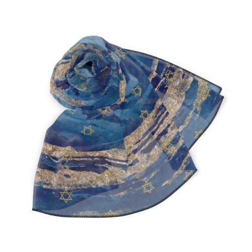 Bandana Hair Poly Scarf,Jewish Gift,Star of David,Bat Mitzvah,Holiday Scarf,Holiday Gifts,Gifts for Wife,Gifts for Her,Bandanas for Her - Image 4