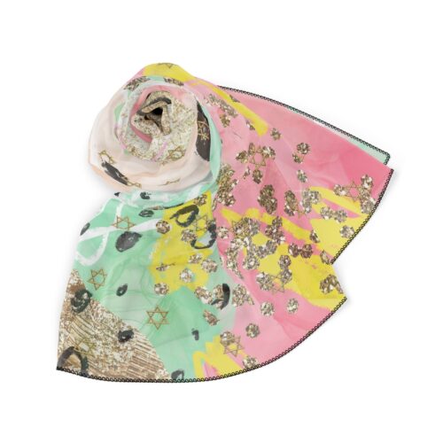 Bandana Hair Poly Scarf,Jewish Gift,Star of David,Bat Mitzvah,Holiday Scarf,Holiday Gifts,Gifts for Wife,Gifts for Her,Bandanas for Her - Image 4