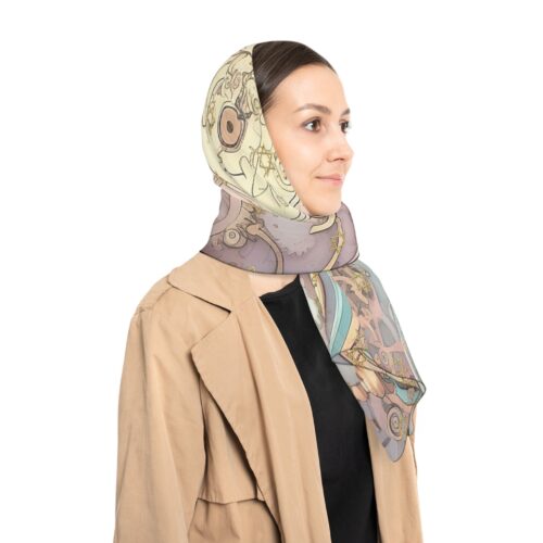 Bandana Hair Poly Scarf,Jewish Gift,Star of David,Bat Mitzvah,Holiday Scarf,Holiday Gifts,Gifts for Wife,Gifts for Her,Bandanas for Her - Image 2