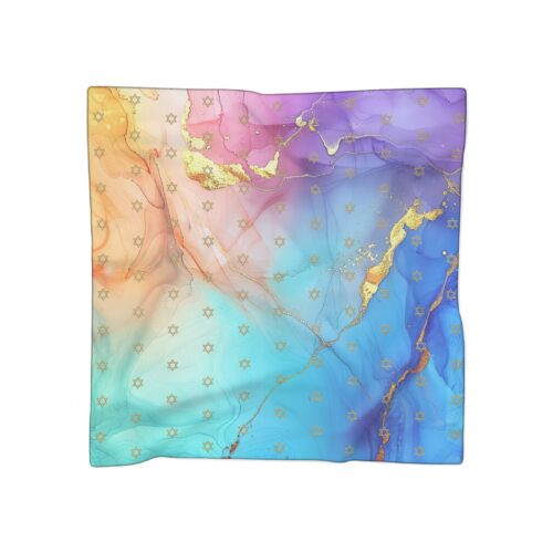 Bandana Hair Poly Scarf,Jewish Gift,Star of David,Bat Mitzvah,Holiday Scarf,Holiday Gifts,Gifts for Wife,Gifts for Her,Bandanas for Her - Image 3