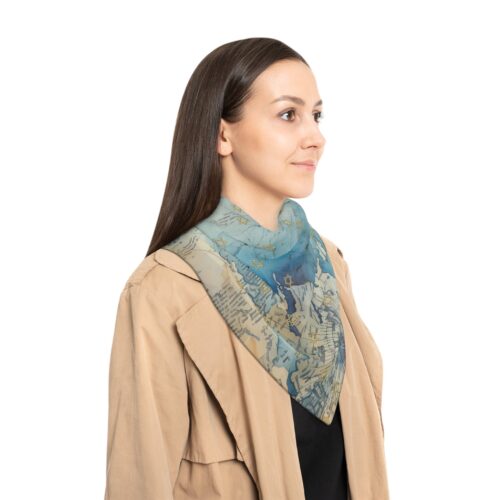 Bandana Hair Poly Scarf,Jewish Gift,Star of David,Bat Mitzvah,Holiday Scarf,Holiday Gifts,Gifts for Wife,Gifts for Her,Bandanas for Her