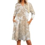 Printed Modern DRESS With POCKETS,Full Sleeve,Oversized Dress,Plus Size Women Dress,Maternity Dress,Loose Fitting Dress,Loose Shirt Dress