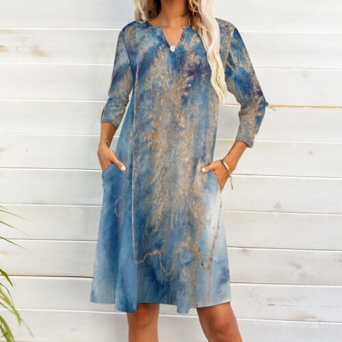 Printed Modern DRESS With POCKETS,Full Sleeve,Oversized Dress,Plus Size Women Dress,Maternity Dress,Loose Fitting Dress,Loose Shirt Dress - Image 4