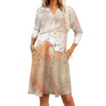 Printed Modern DRESS With POCKETS,Full Sleeve,Oversized Dress,Plus Size Women Dress,Maternity Dress,Loose Fitting Dress,Loose Shirt Dress