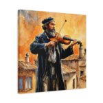 Fiddler on the roof, Art wall home decor, Gallery Canvas print, Original paintings, Colorful Wall Art, Large Wall Art, Gifts for holidays