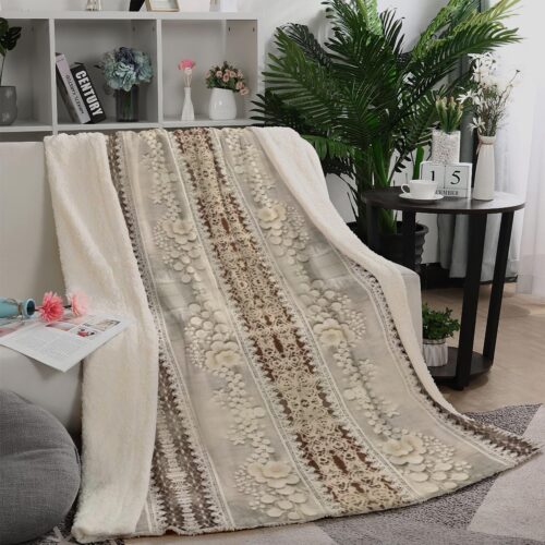 4 sizes Boho Chic Ethnic Warm Personalized Blanket,Customizable Throw Name Blanket,Custom Name, Birthdays Gift /Holidays Gifts,Romantic Lace - Image 2