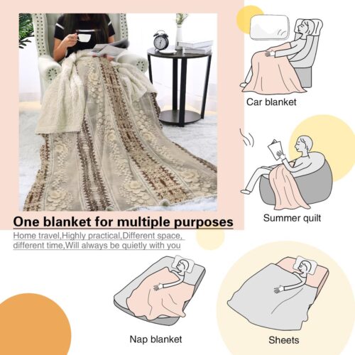 4 sizes Boho Chic Ethnic Warm Personalized Blanket,Customizable Throw Name Blanket,Custom Name, Birthdays Gift /Holidays Gifts,Romantic Lace - Image 4